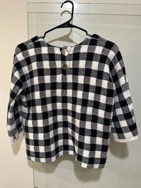 Maje Women's Size 1 Small Houndstooth Black and White Sweater